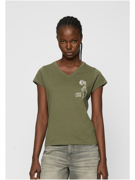 Damen T-Shirt Khaki