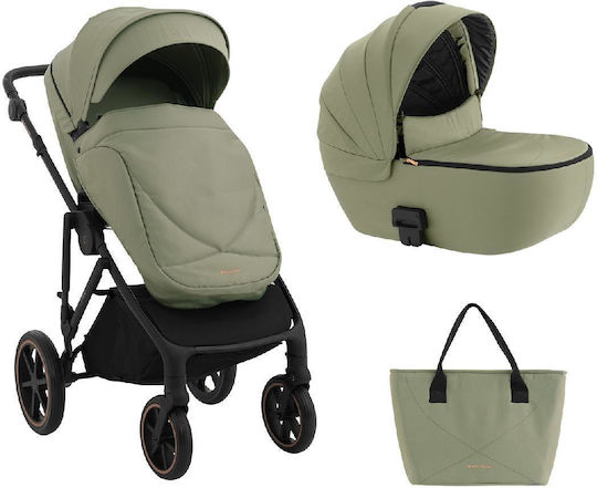 Kikka Boo Thea Adjustable 2 in 1 Baby Stroller Suitable for Newborn Army Green 10.6kg