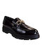 Fardoulis Leather Women's Loafers in Black Color