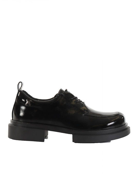 Laura Biagiotti Patent Leather Women's Moccasins in Black Color