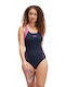 Speedo Hyperboom Flyback Athletic One-Piece Swimsuit Navy Blue