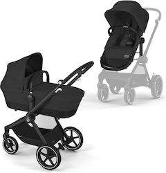 Cybex Lux Reglabil 2 în 1 Cărucior pentru copii Potrivit pentru Nou-născut Luna neagră