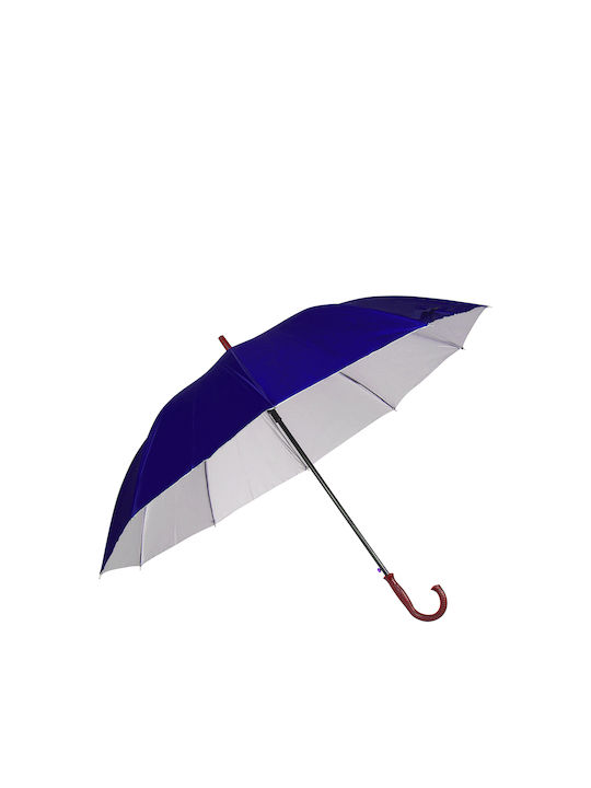 Keskor Αυτόματη Ομπρέλα Βροχής με Μπαστούνι Navy Μπλε