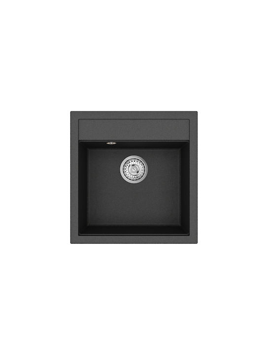 Tesa SQT100 Drop-In Кухненски Мивка от Течен Гранит М49xШ51см Черна
