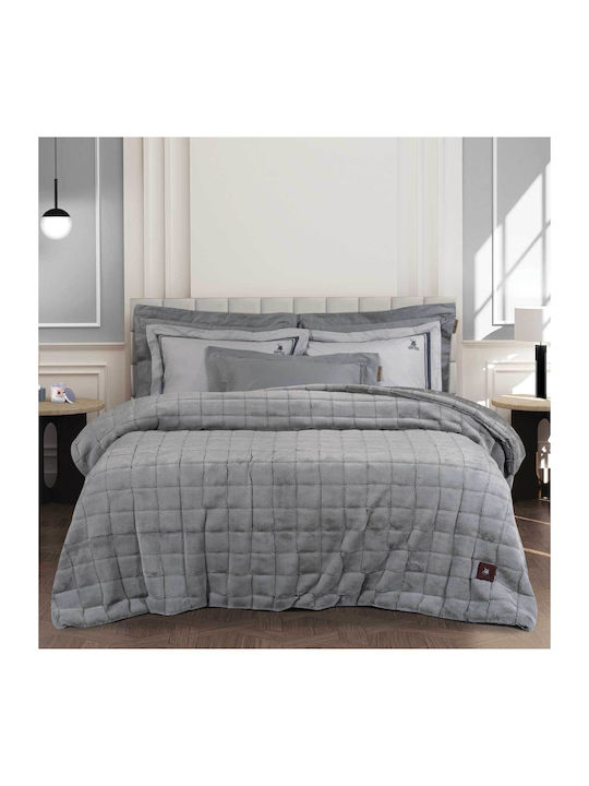 Greenwich Polo Club Duvet Cover with Hollowfiber Filling Queen 220x240cm 3452 Gray 680 GSMGsm 10 togs Togs