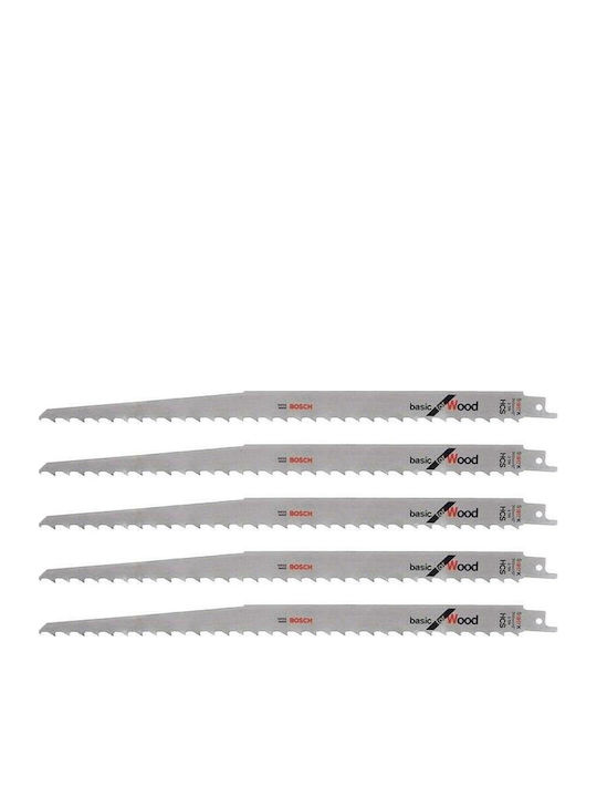 Bosch S1617K Jig Saw Blade for Wood 300mm Basic for Wood 5pcs 2608650679