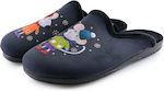 Adam's Shoes Χειμερινές Γυναικείες Παντόφλες Μαύρες 624-23624