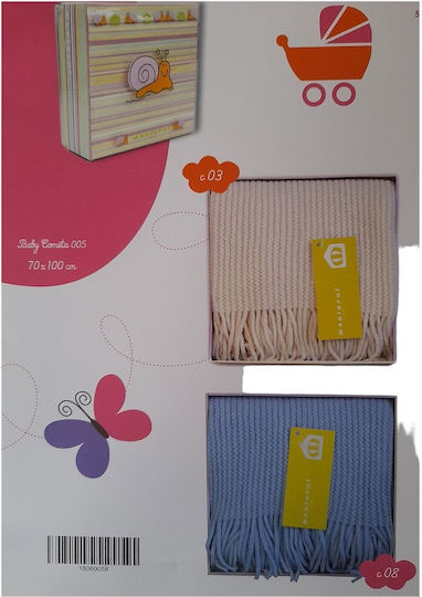 Manterol Casa Decke Babydecken Wickeltücher für Kinderzimmer Gestrickt Hellblau 70x100cm