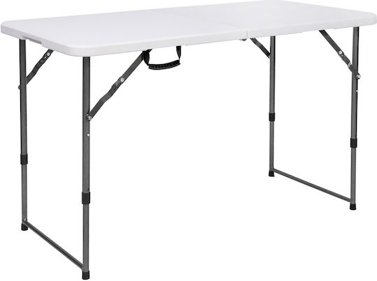 Epiplo-Fos Escape Table Folding/Suitcase 90x60x40/70cm Table Metal for Camping Foldable in Case 90x60x70cm White