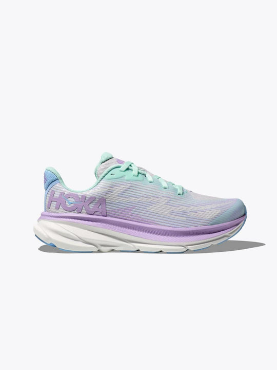 Clifton 9 Kids Sports Shoes Running with Laces Purple