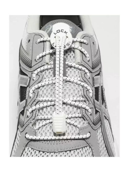 Lock Laces Κορδόνια Παπουτσιών Ελαστικά Λευκά 2τμχ 122cm