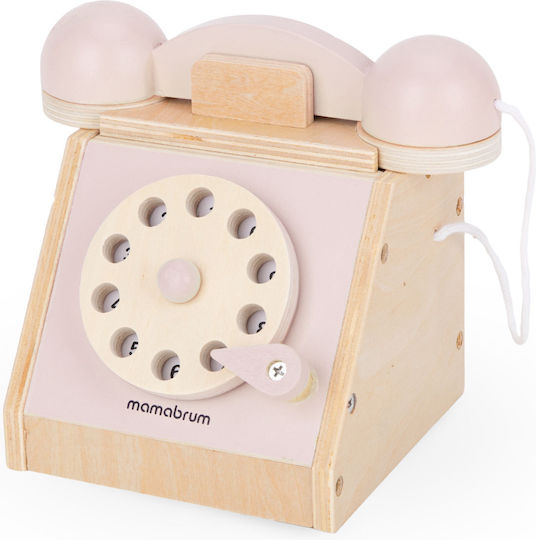 Mamabrum Joc de imitație Telefon Retro din lemn pentru 3+ ani ani