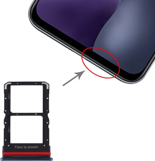 Υποδοχή Κάρτας Sim Card Tray Μπλε για Xiaomi Mi 10 Lite