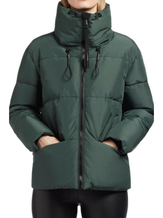 Khujo Women's Short Puffer Jacket for Winter Green