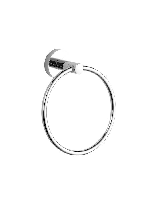 Bormann Single Wall-Mounted Bathroom Ring Silver