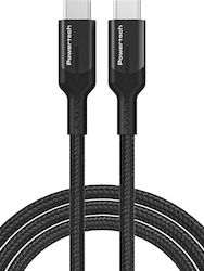 Powertech Плетена USB 4 - УСБ 4 Кабел USB-C мъжки - USB-C мъжки 240W Черно 1м (PTR-0139)