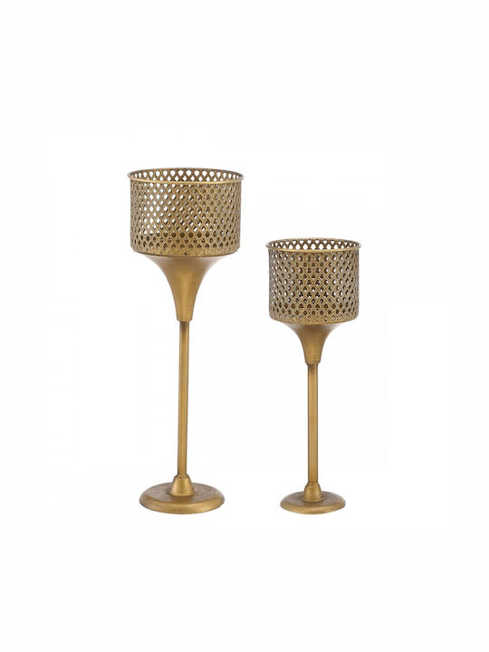 Palma Emporio Kerzenhalter-Set Metall in Gold Farbe 2Stück