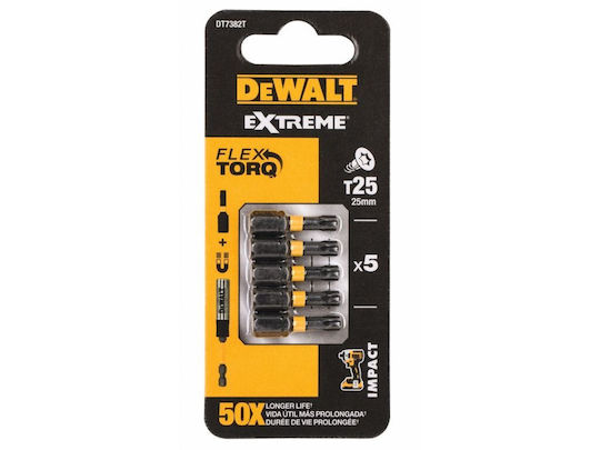 DEWALT Сет 5 Битове за Винтоверт Торк Impact