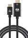 Powertech HDMI 2.0 Premium High Speed 4K 60Hz HDR Braided Cable HDMI male - USB-C male 1m Μαύρο