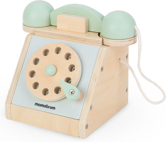 Mamabrum Игра за имитация Ретро Телефон от дърво за 3+ години години