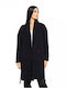 Splendid Women's Long Coat with Belt Black