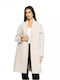 Splendid Women's Long Coat with Belt Beige