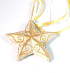 Ceramic Christmas Decorative Pendant Star 7x7cm White