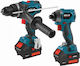 Bulle 633323 Set Impact Drill Driver & Impact Screwdriver 18V with 2 Batteries 4Ah and Case