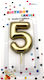 5 Geburtstagskerze Nummer in Gold Farbe 8PRT11