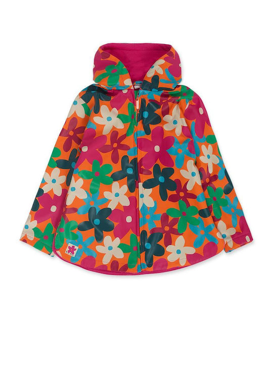 Wasserdicht Kinder Trenchcoat mit Kapuze Orange