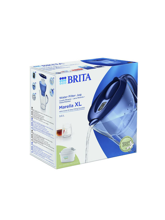 Brita Marella XL Κανάτα Σερβιρίσματος Πλαστική Blue με 1 Ανταλλακτικό Φίλτρο Maxtra Pro 3500ml