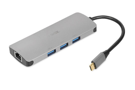 iBox Dock / USB-A Docking Station με 4K PD Ethernet Γκρι