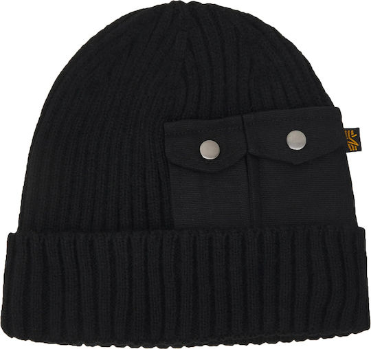 Beanie Unisex Beanie with Rib Knit in Black color