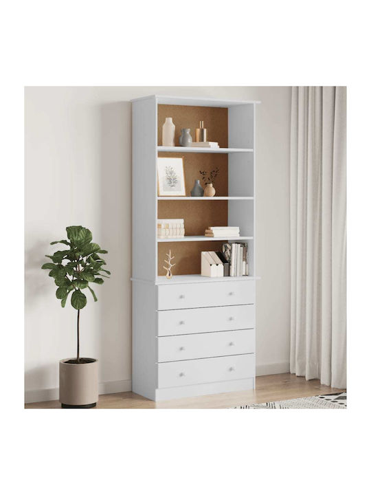 Bibliotecă Albă 77x35x186.5 cm