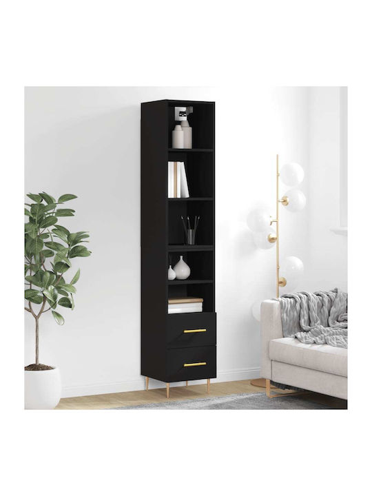 Bookcase Black 34.5x34x180cm