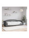 Sofa Bed Single Upholstered with Fabric Dark Gray with Slats for Mattress 90x200cm