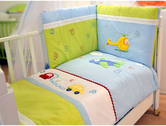 Just Baby Baby Crib Bedding Set 3pcs Blue-Green