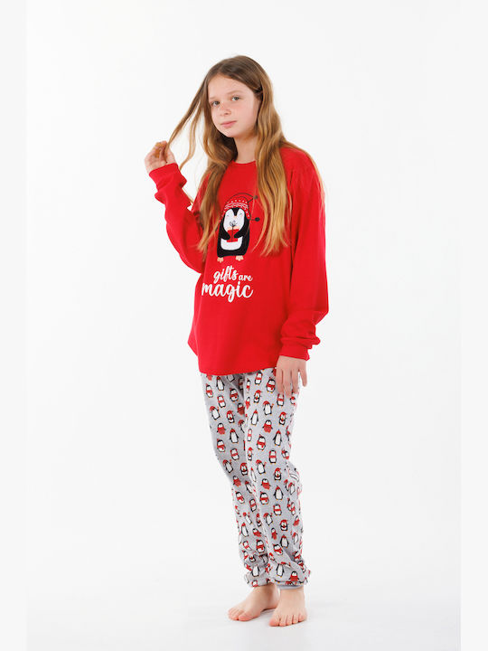 MEI Kids Pyjamas Winter Cotton Red