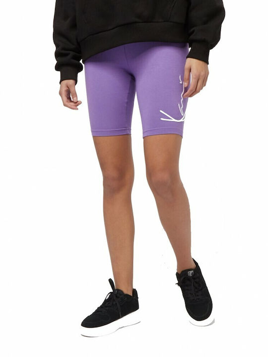 Karl Kani Frauen Fahrrad Leggings Hochgeschnitten Lila