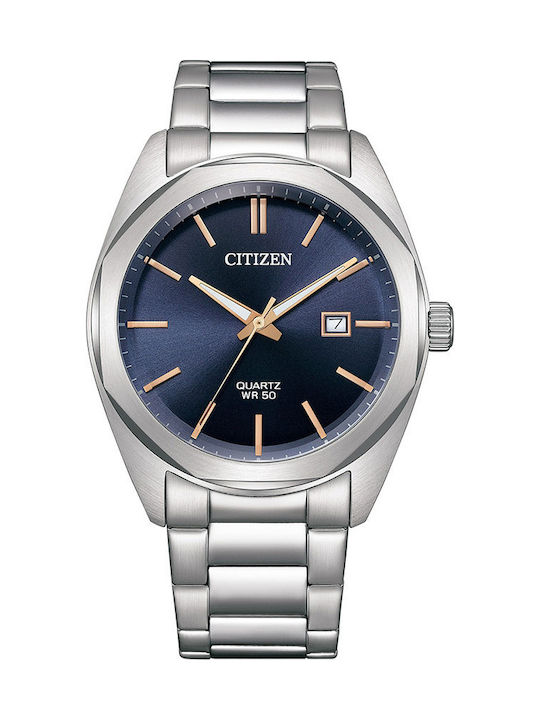 Citizen Ceas Bărbați 41mm Baterie cu Brățară Din Metal Argintie