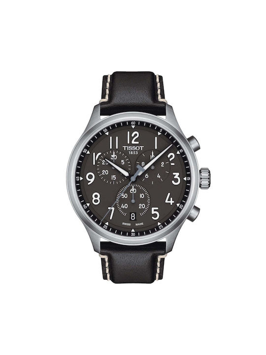 Tissot Xl Men's Watch 45mm Chronograph Battery with Gray Metal Bracelet