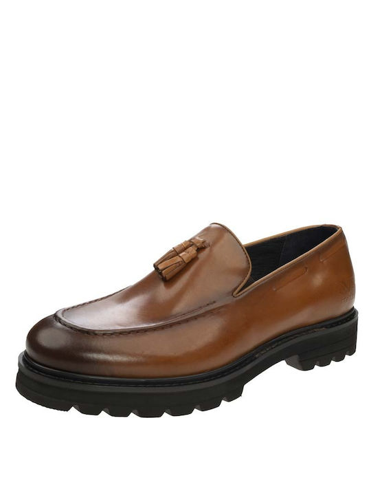 19V69 Δερμάτινα Ανδρικά Loafers σε Ταμπά Χρώμα