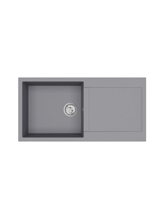 Tesa SQT103 Drop-In Küchenspüle aus Flüssigem Granit M100xB50cm Graue