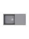 Tesa SQT103 Drop-In Küchenspüle aus Flüssigem Granit M100xB50cm Graue