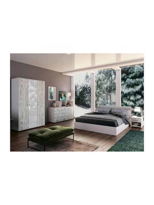 Set de Dormitor Verona High Alb cu Saltea 160x2...