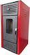Thermosteel Σόμπα Pellet Αερόθερμη 10kW Κόκκινη
