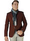 Men's Winter Suit Jacket Slim Fit Burgundy