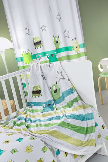 Saint Clair Decke Vlies Monsters Lime 110x140cm