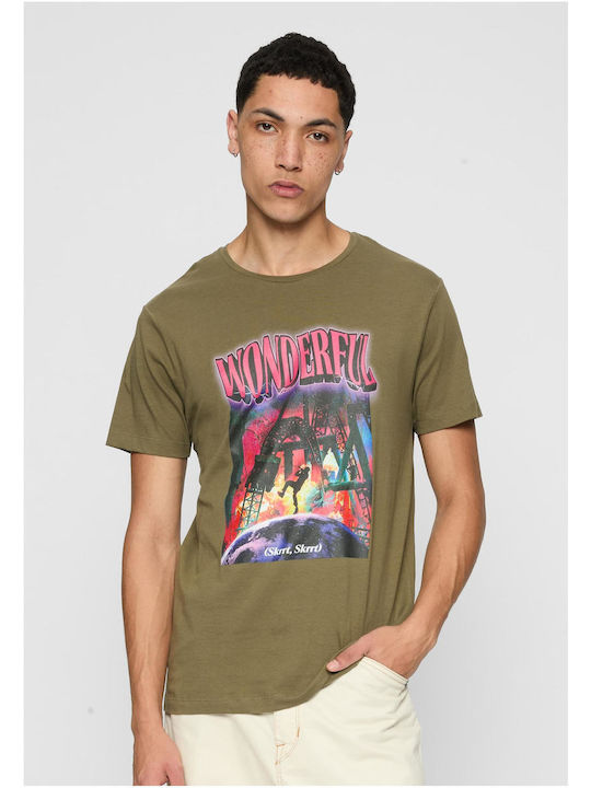 Mister Tee T-shirt με Στάμπα Χακί