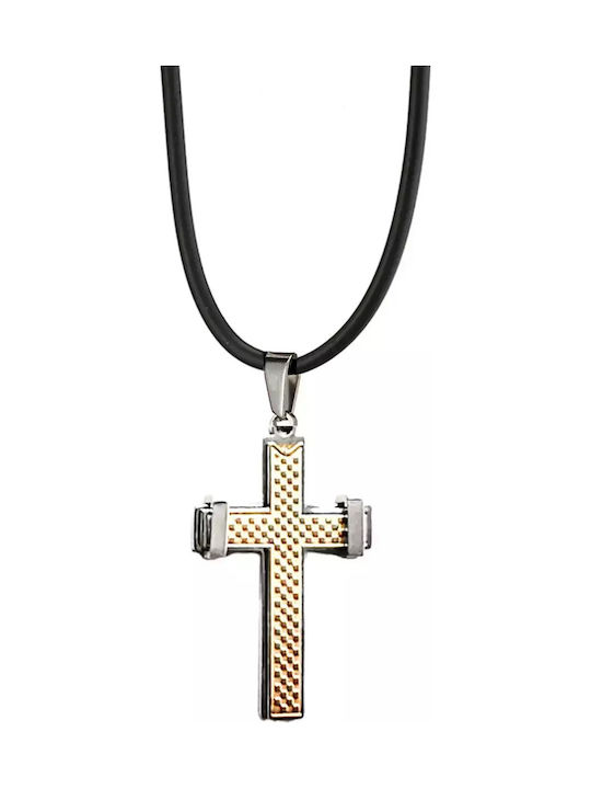 Art Collection Herren Kreuz aus Stahl mit Schnur